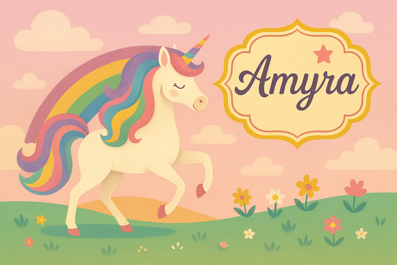 Unicorn Print Table Mat