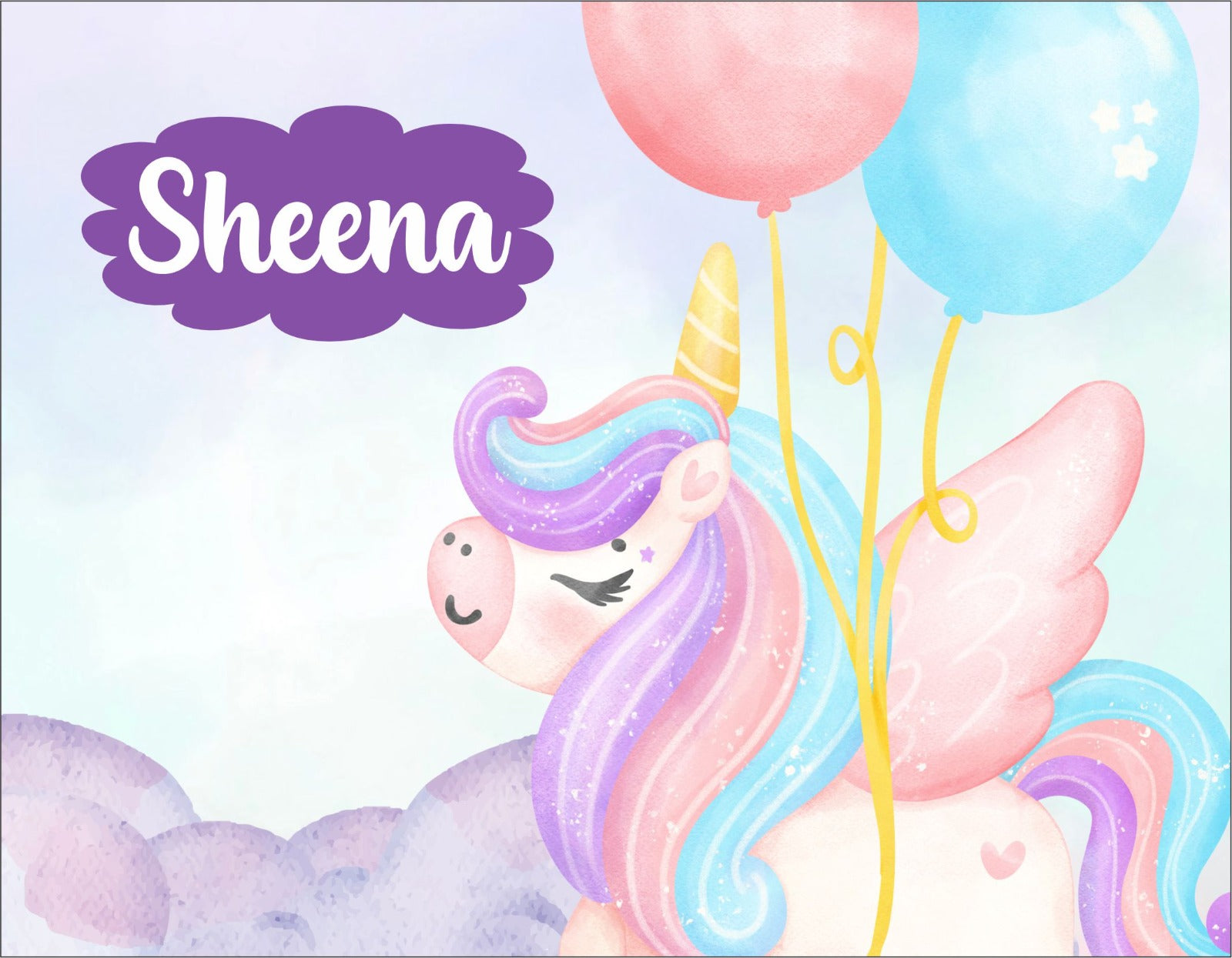 Pastel Unicorn Printed Steel Bottle