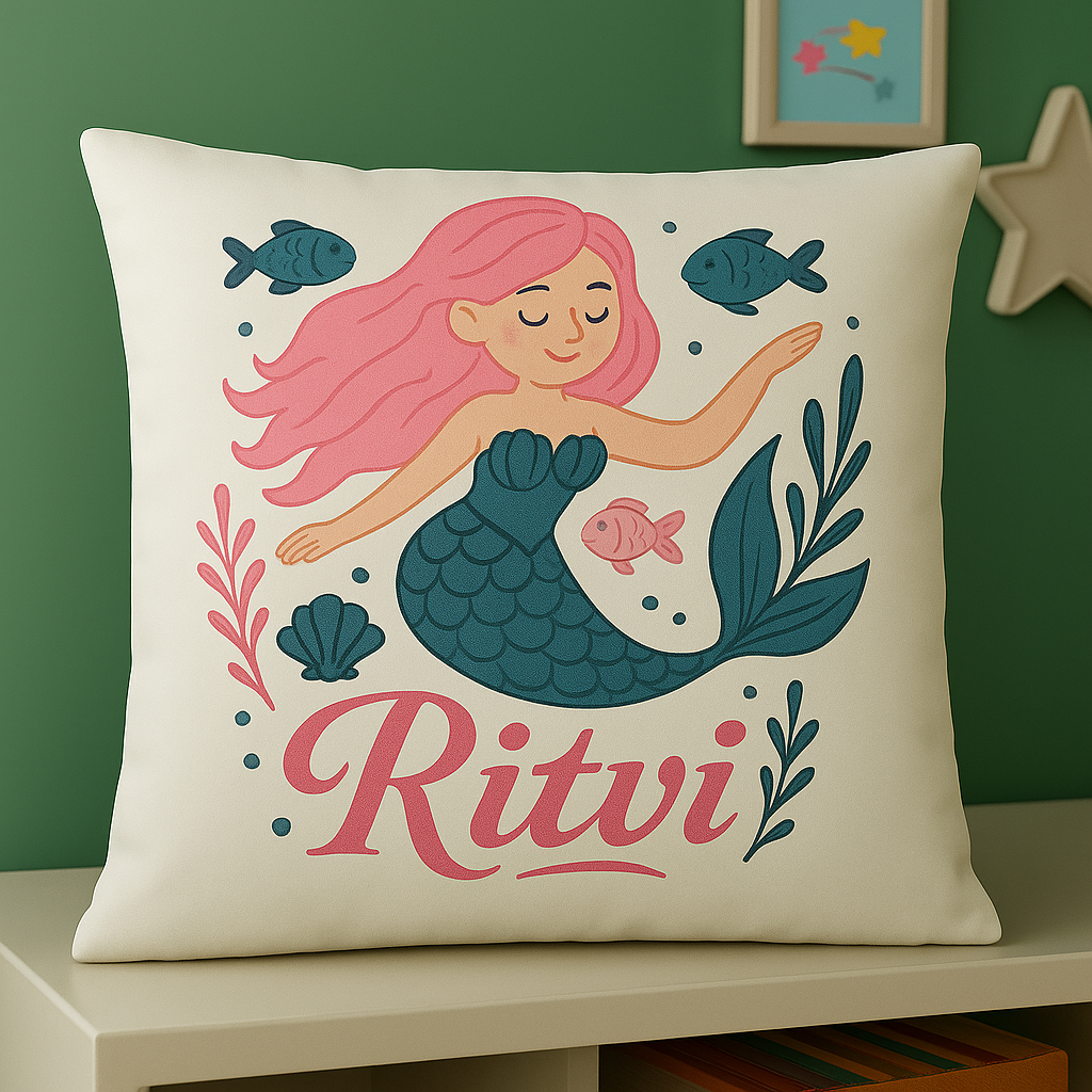 Mermaid Print Cusion Cover