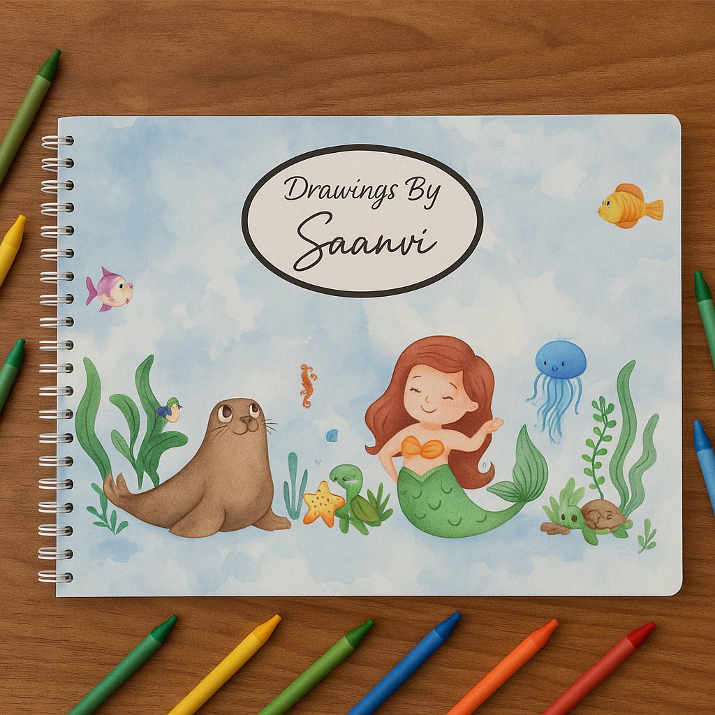 Marmaid Print Drawing Book