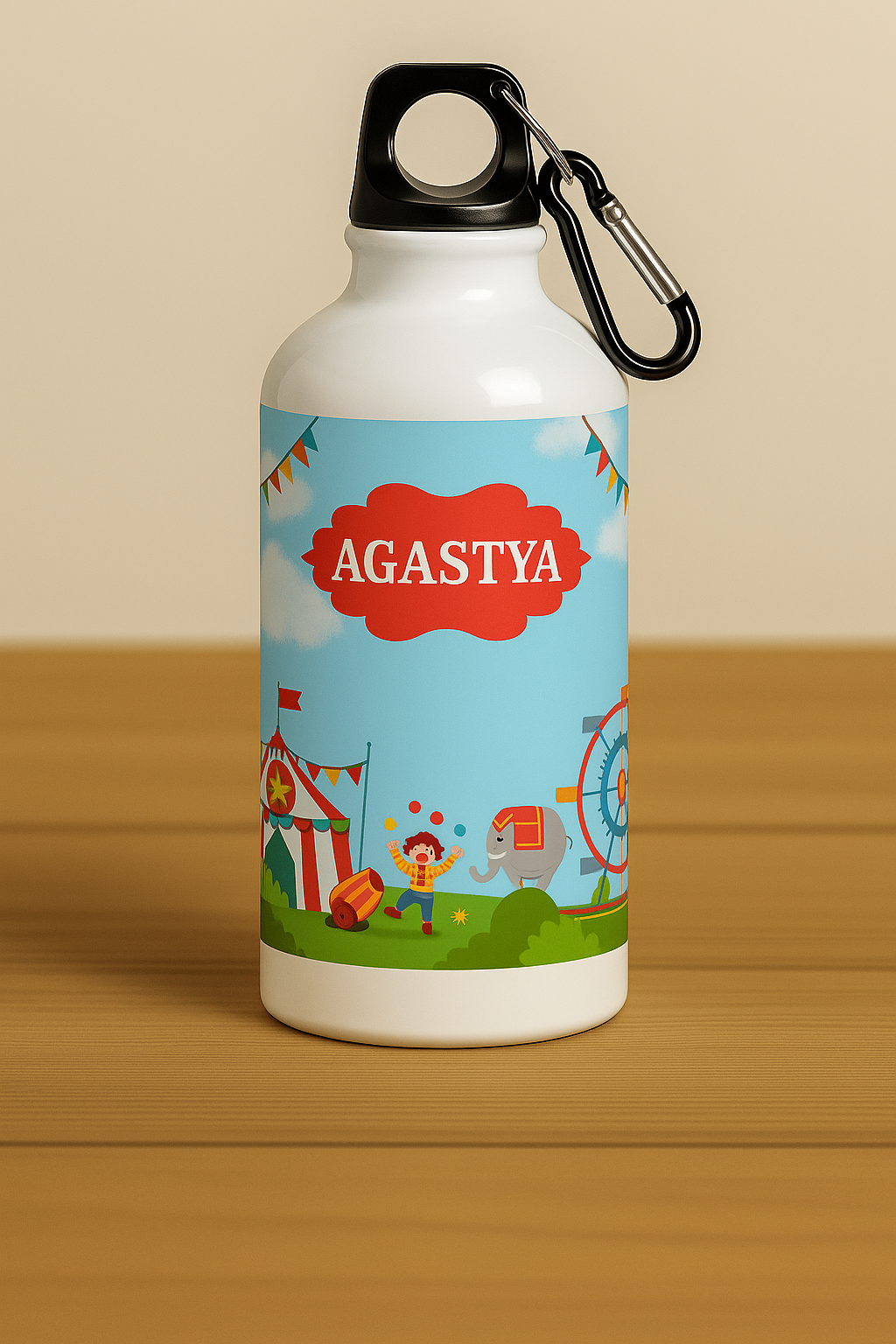 Circus Print Aluminum Bottle