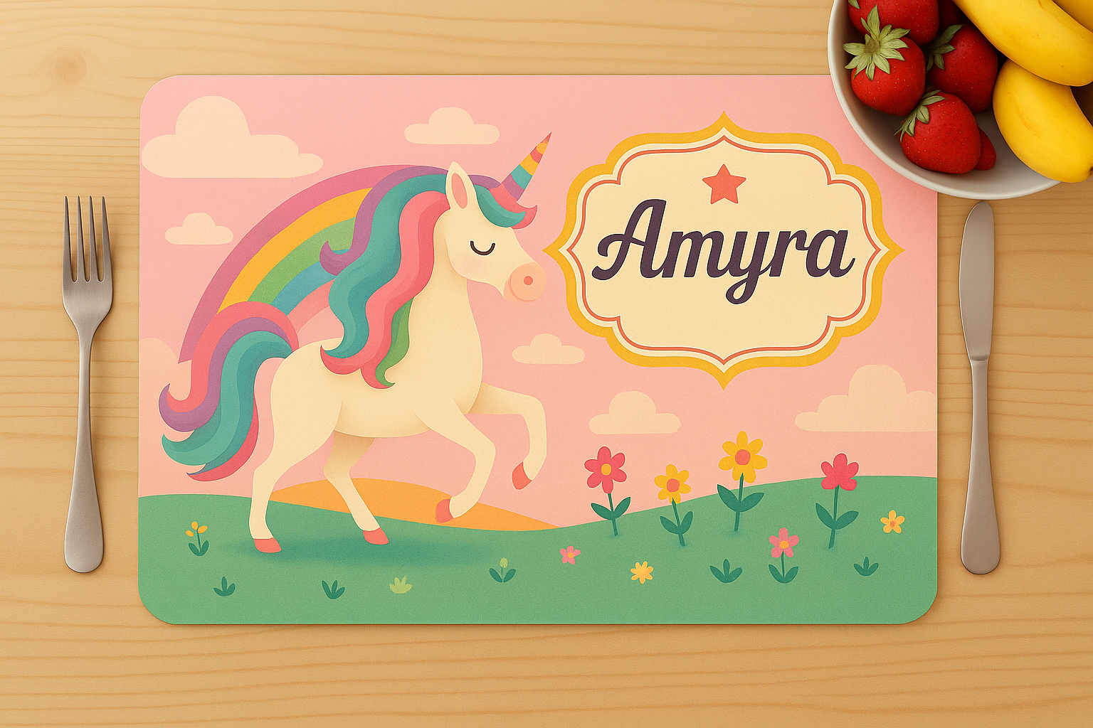 Unicorn Print Table Mat
