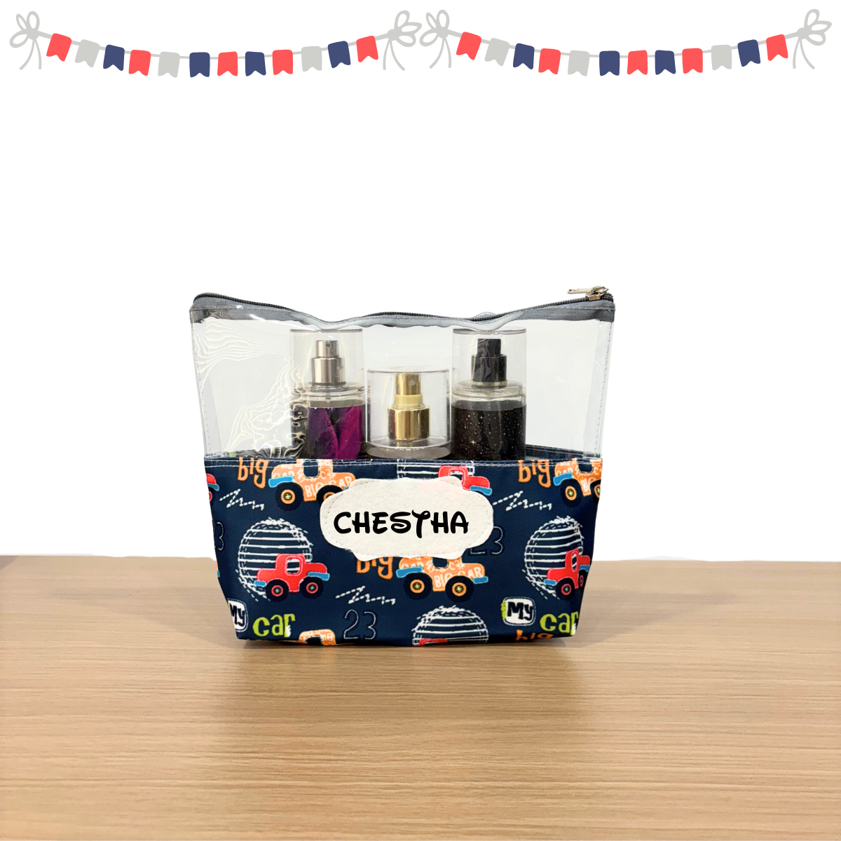 Cars Print Toiletry Pouch