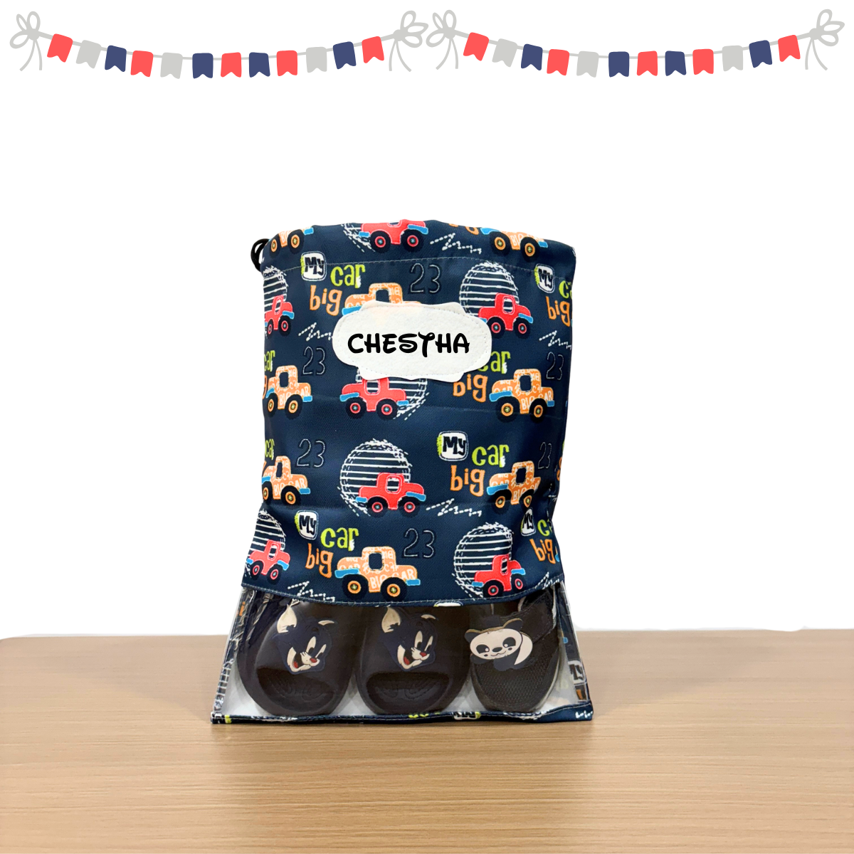 Cars Print Shoe Pouch