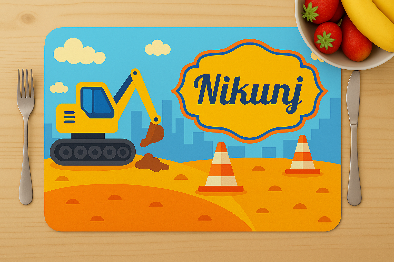 Construction Print Table Mat