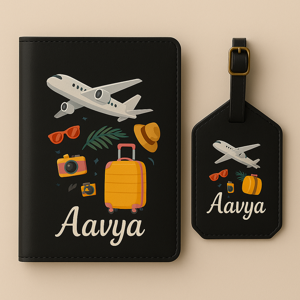 Travel Doodle Print Passport Cover