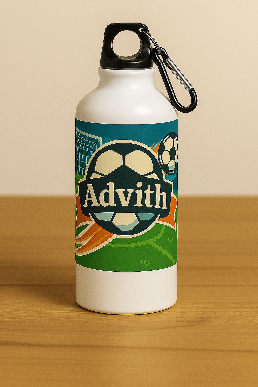 Football Print Aluminum Bottle