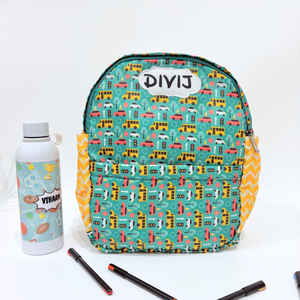 Car Print Toddler Backpack