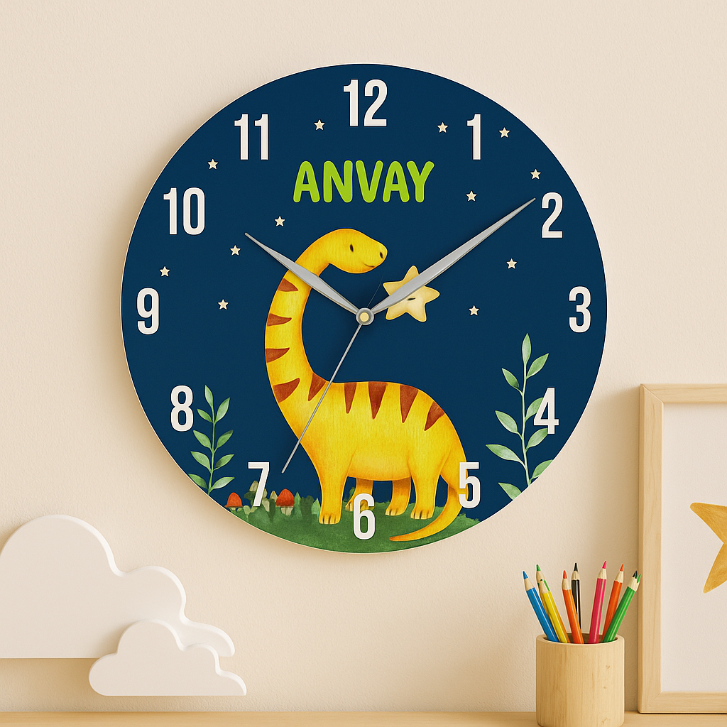 Dinosaur Print Wall Clock