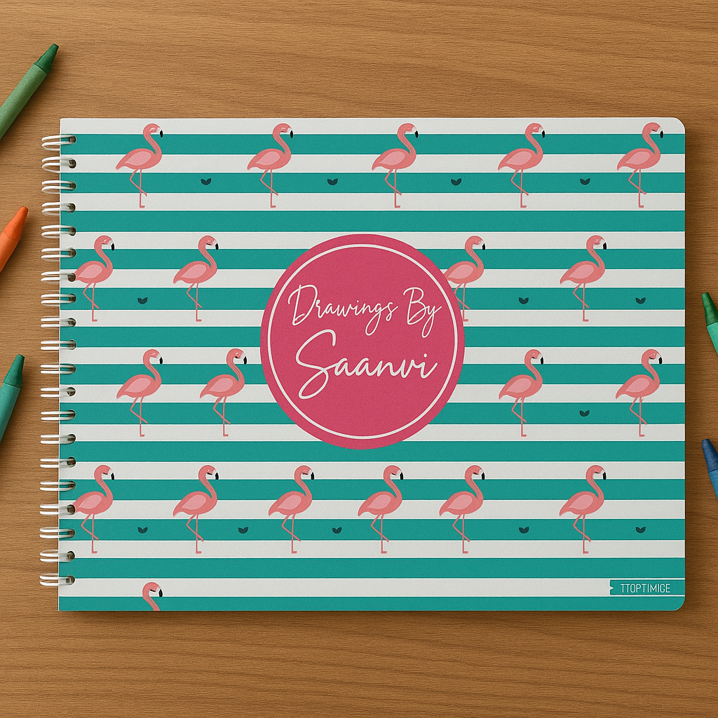 Flamingo Print Drawing Book