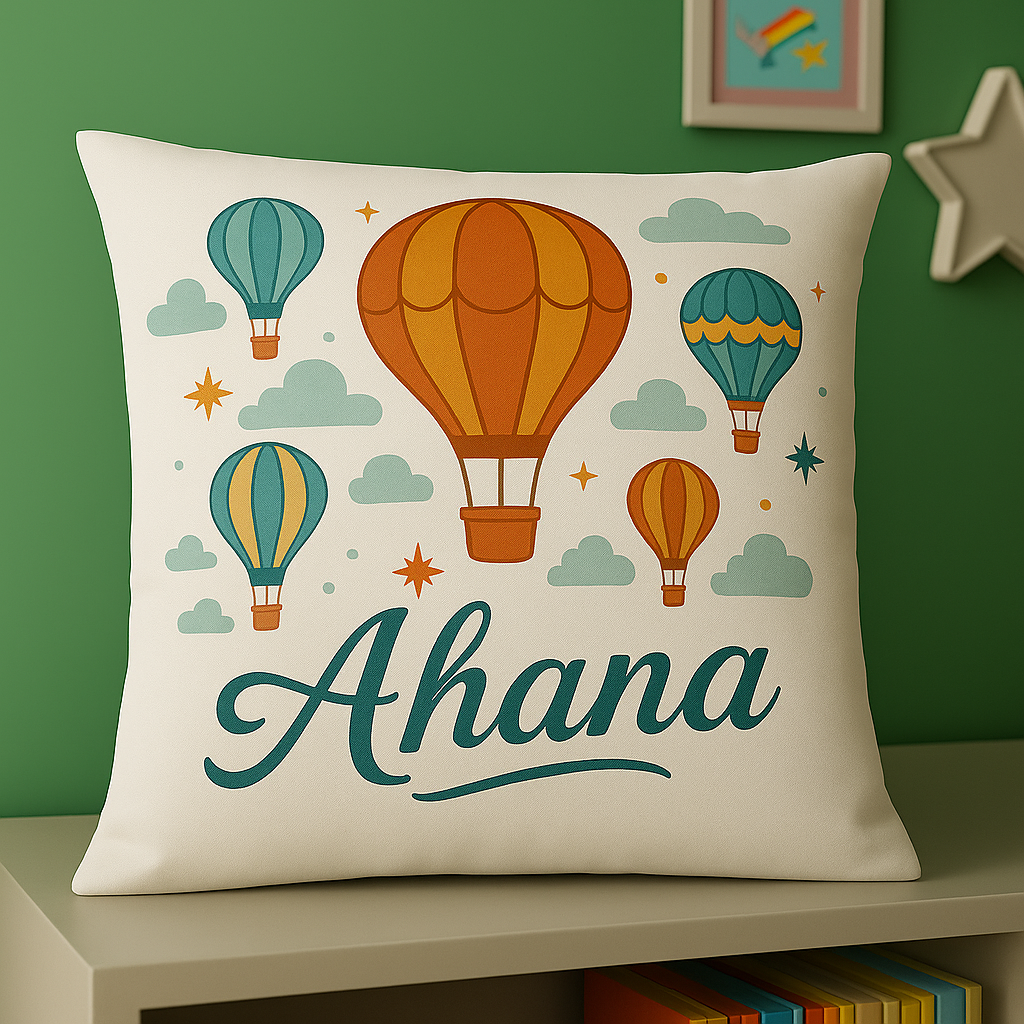 Hot Air Balloon Print Cusion Cover