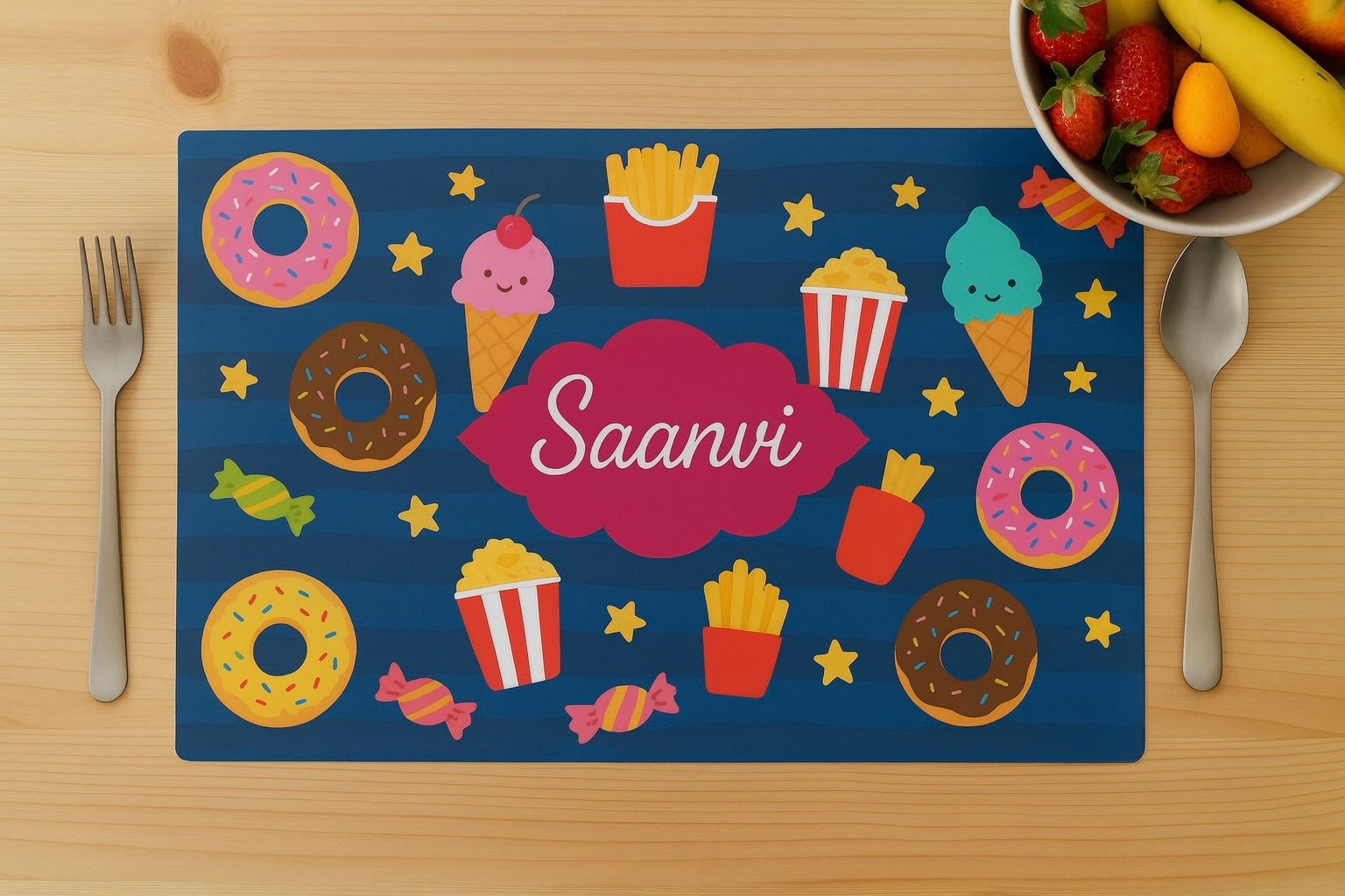 Food Theme Print Table Mat
