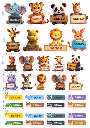 Animal Print Embossed Labels