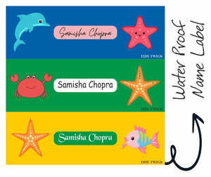 Sea Animal  Print Waterproof  Labels
