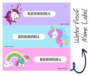 Unicorn Print Waterperproof Labels