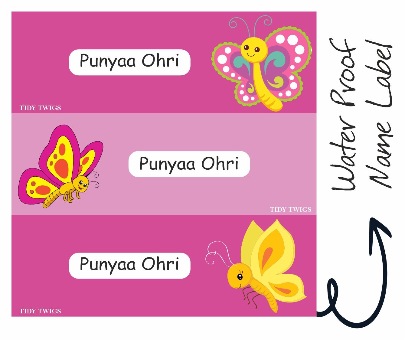 Butterfly Print Waterperproof Labels