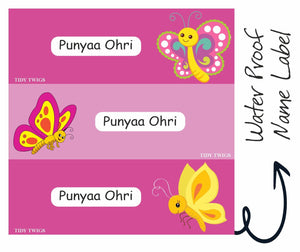 Butterfly Print Waterperproof Labels