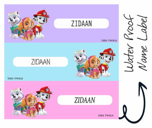 Paw Patrol Print Waterperproof Labels