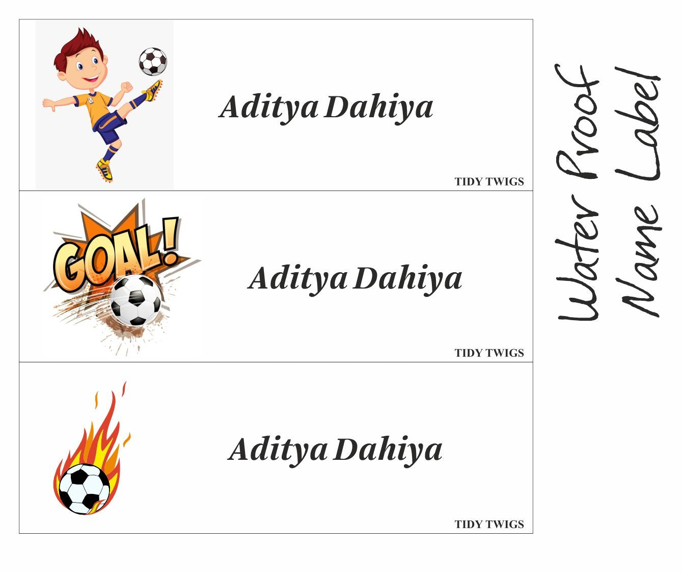 Football Print Waterperproof Labels