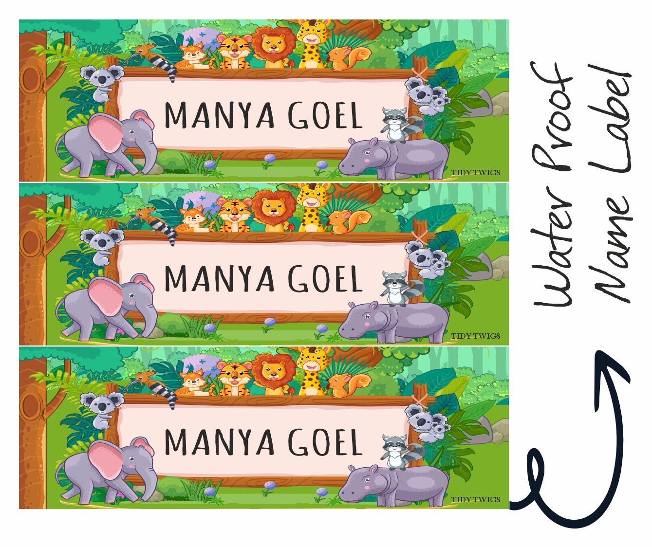 Animals Print Waterperproof Labels