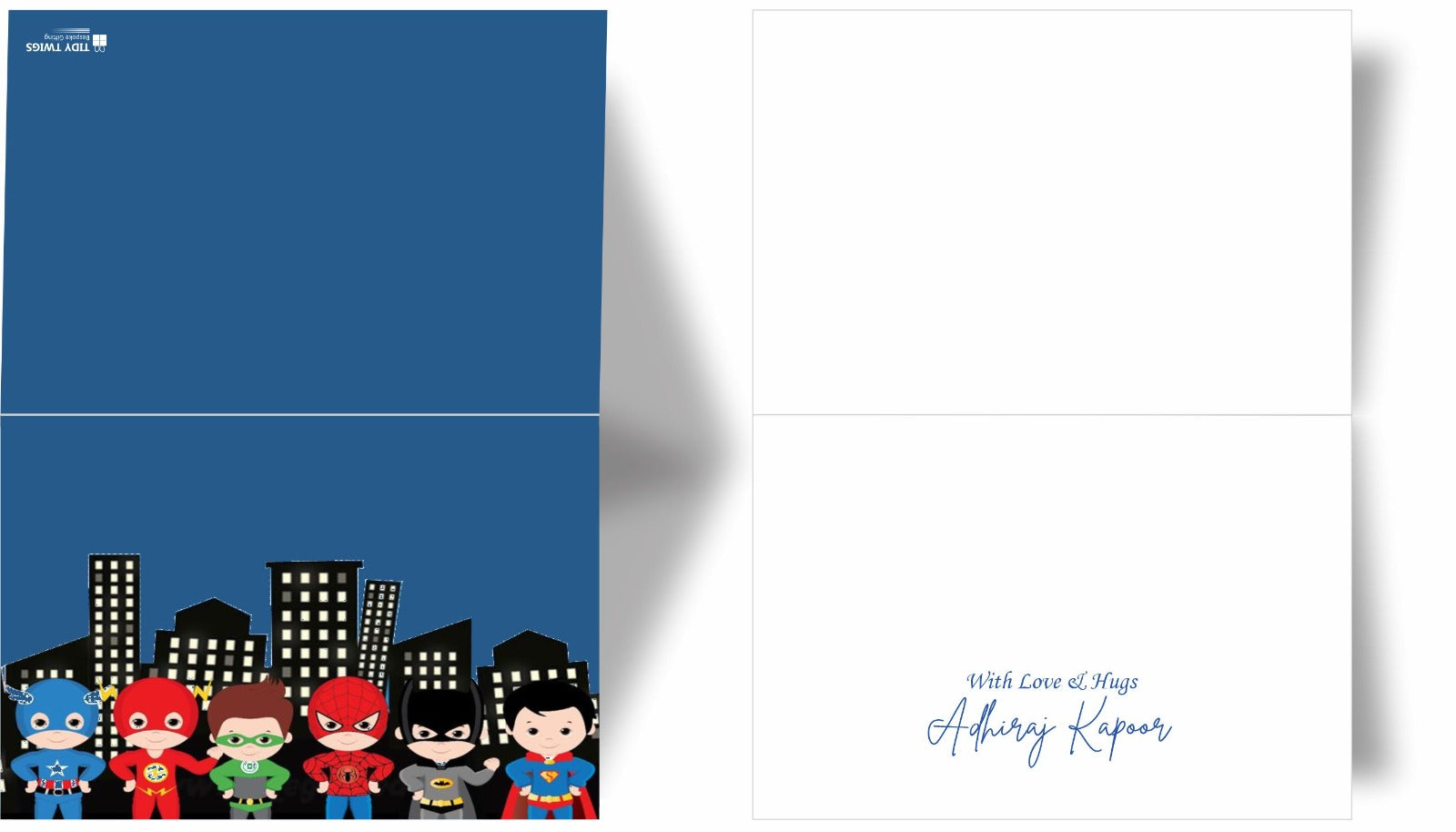 Super Hero Print Note Cards