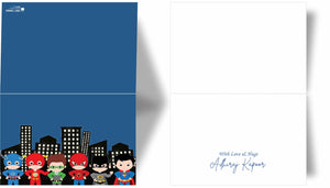 Super Hero Print Note Cards