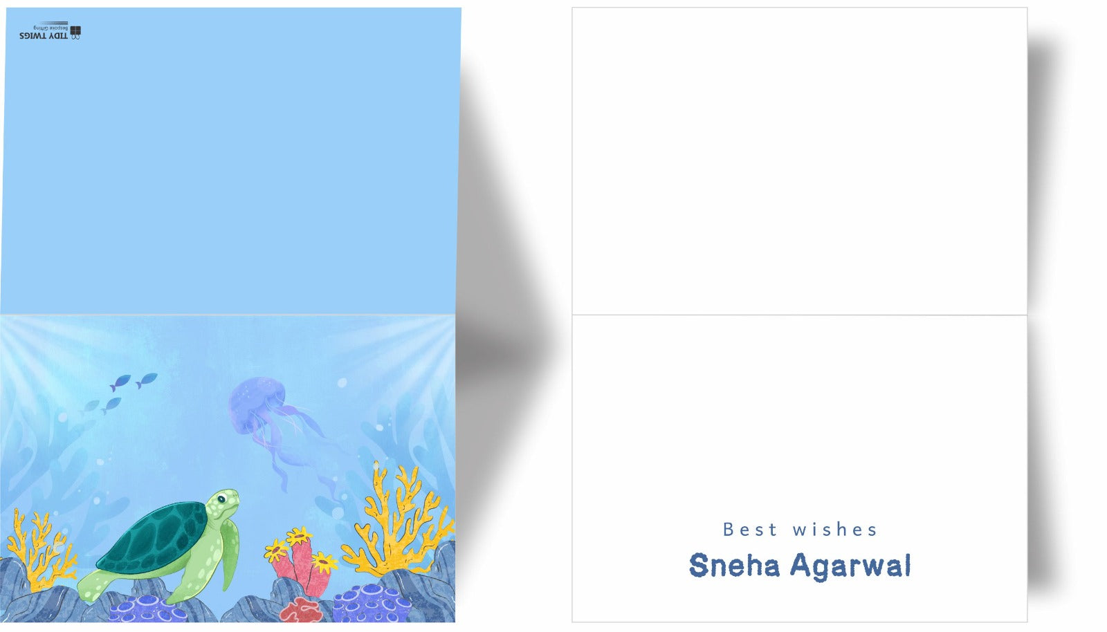Sea Turtle Print Note Cards