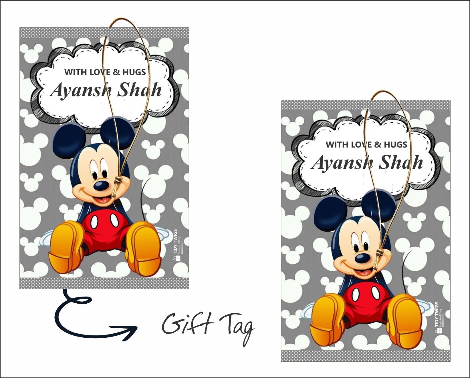 Mickey Mouse Print Gift Tags