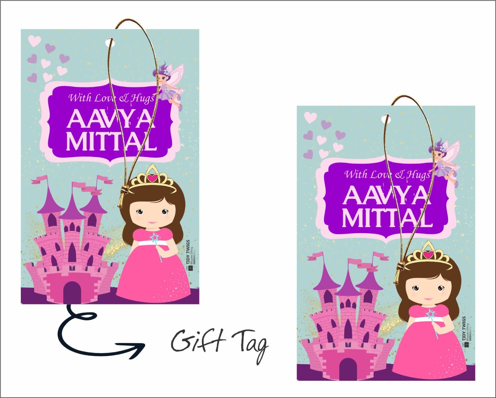 Baby Princess Print Gift Tags