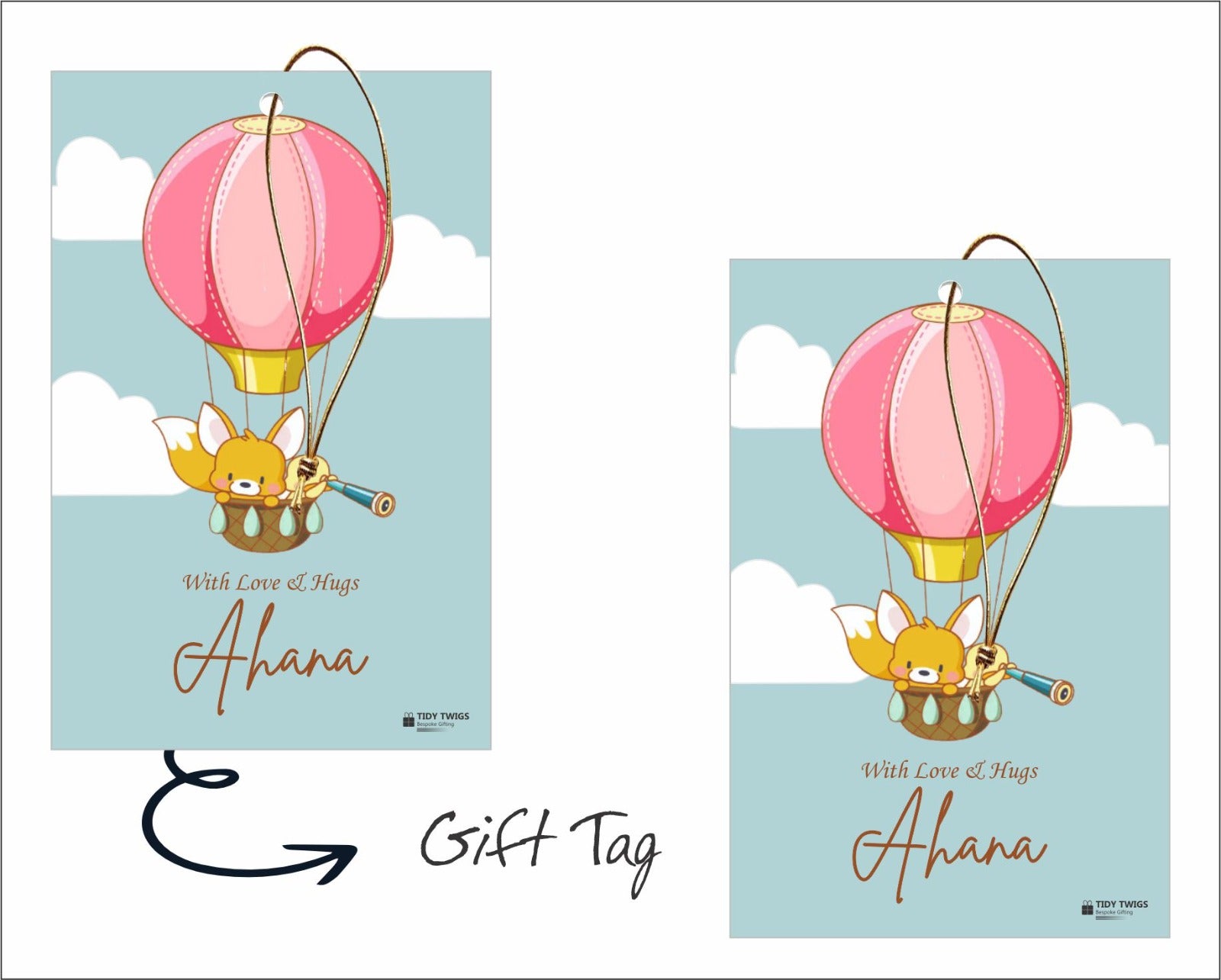 Baby Fox Print Gift Tags