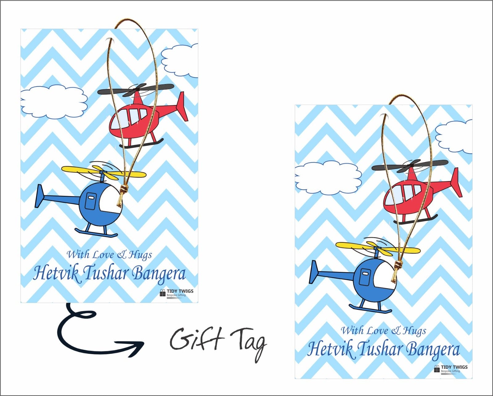 Helicopter Print Gift Tags