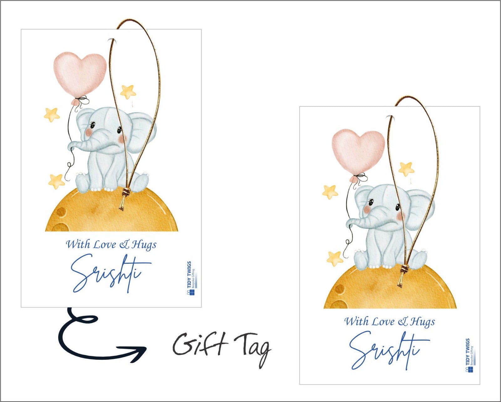 Baby Elephant Print Gift Tags