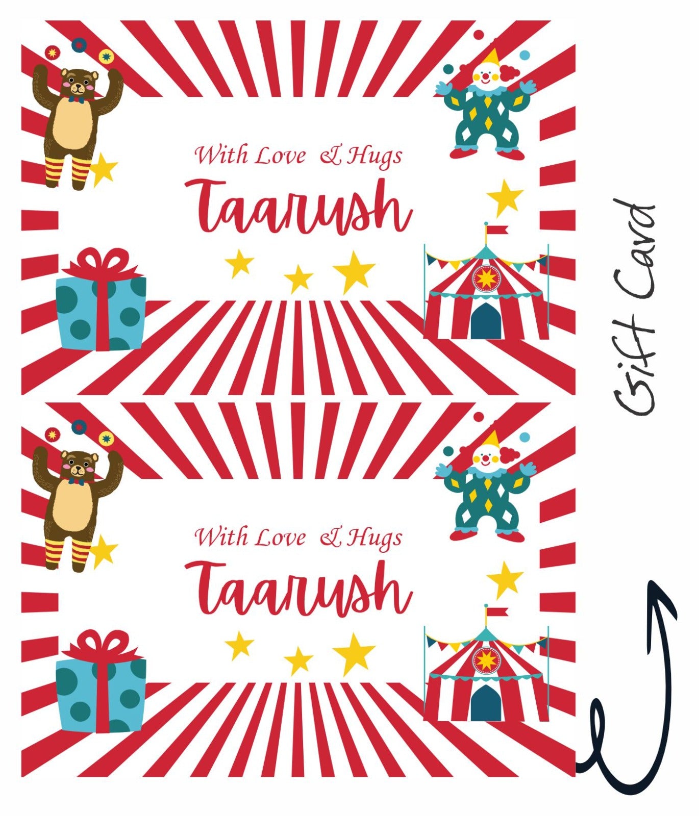 Circus Print Gift Card