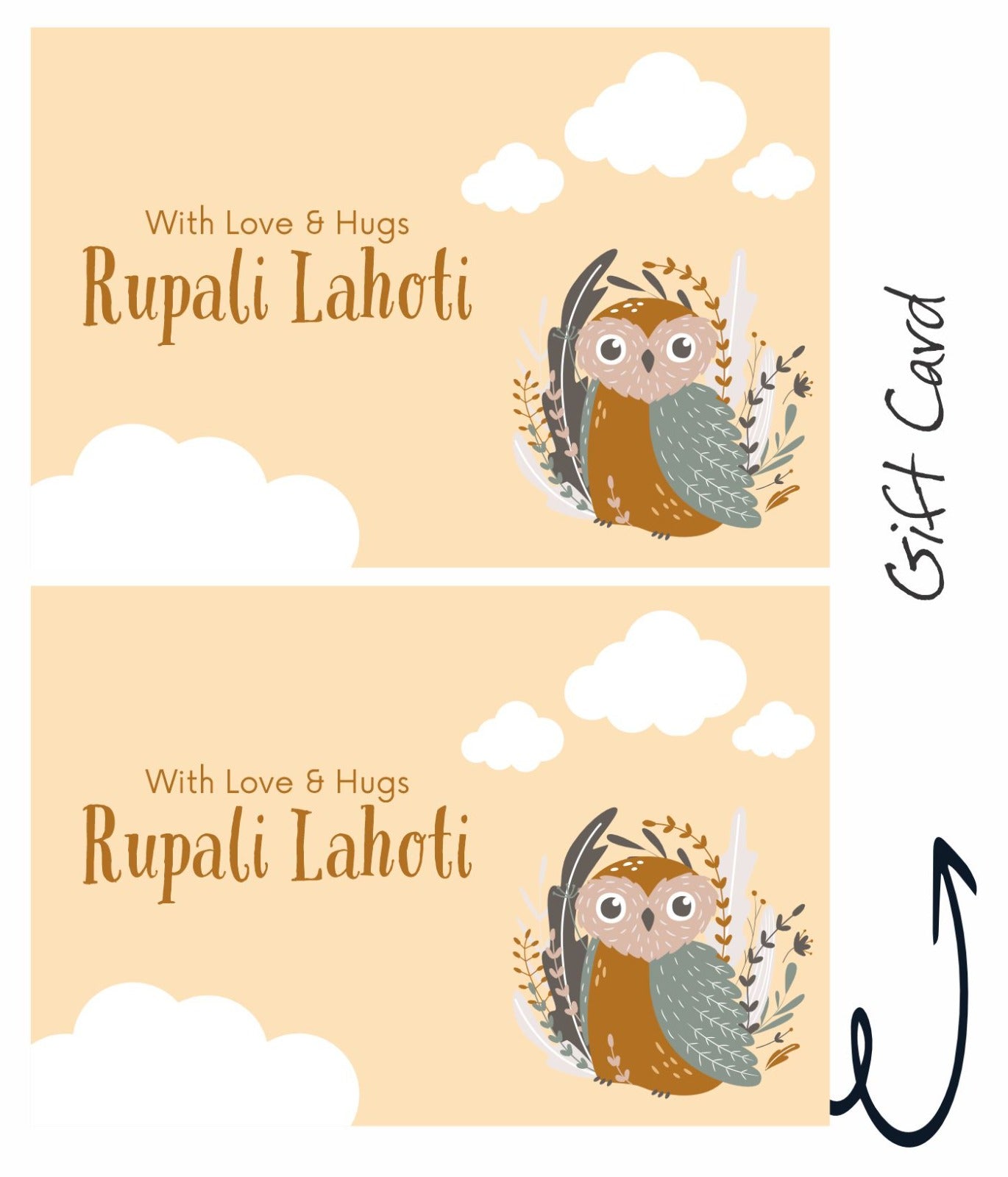 Owl Print Gift Card
