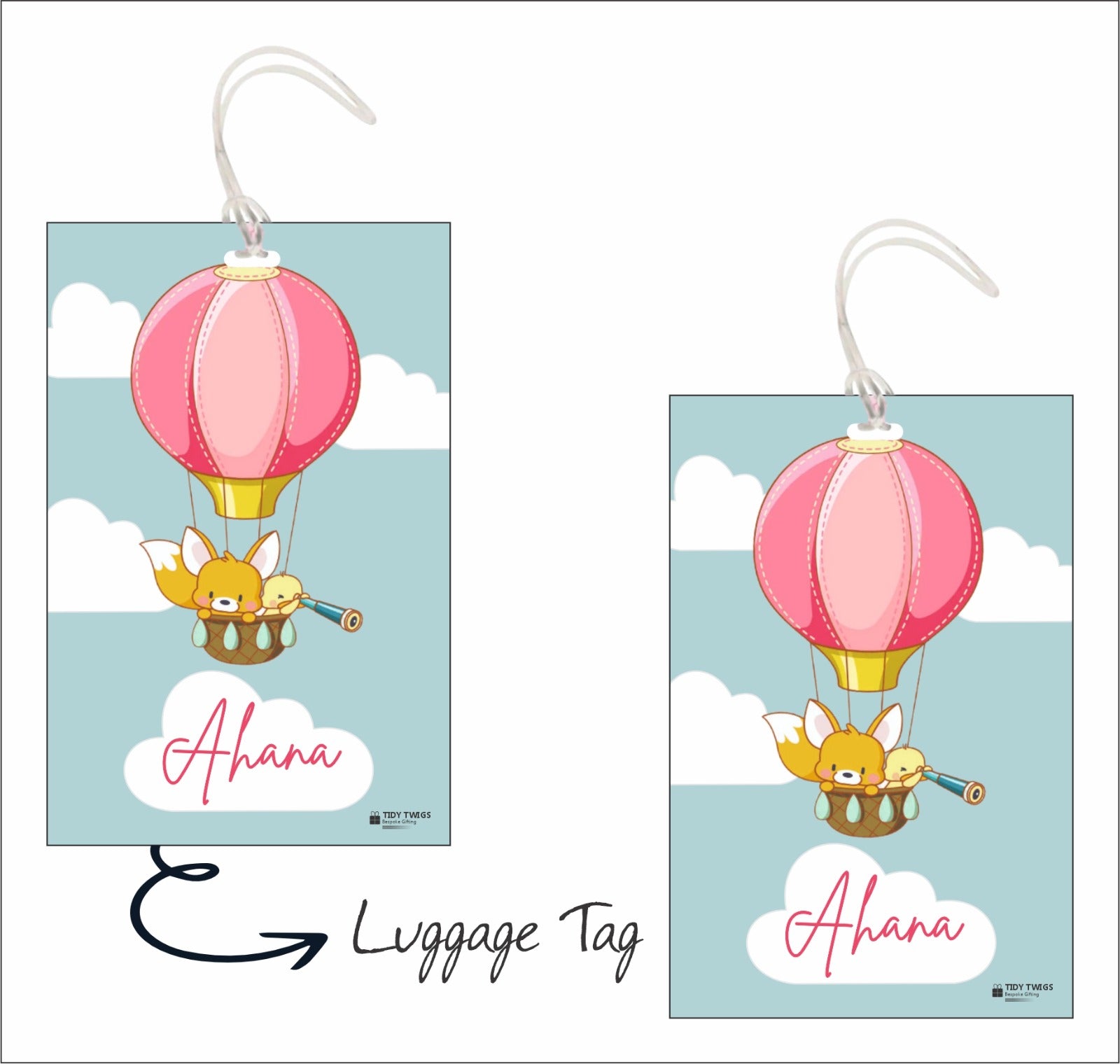 Hot Air Balloon Print Bag Tags