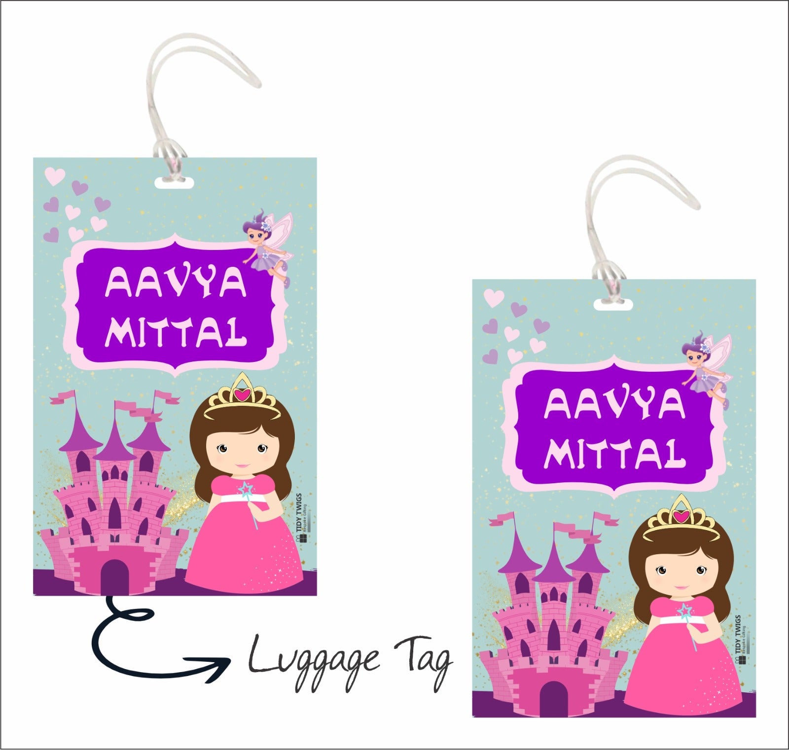 Baby Princess Print Bag Tags