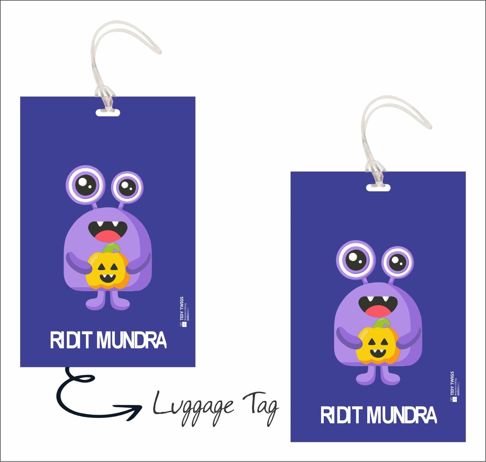 Monster Print Bag Tags