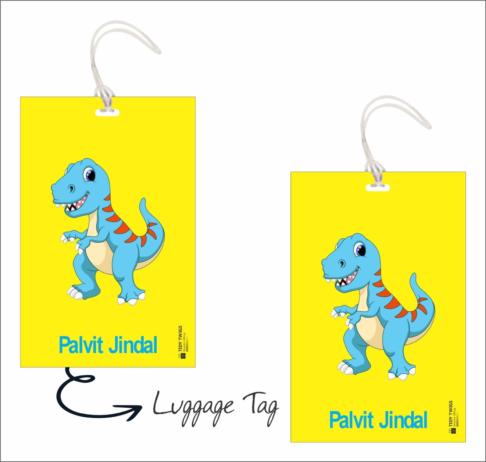 Dinosaur Print Bag Tags