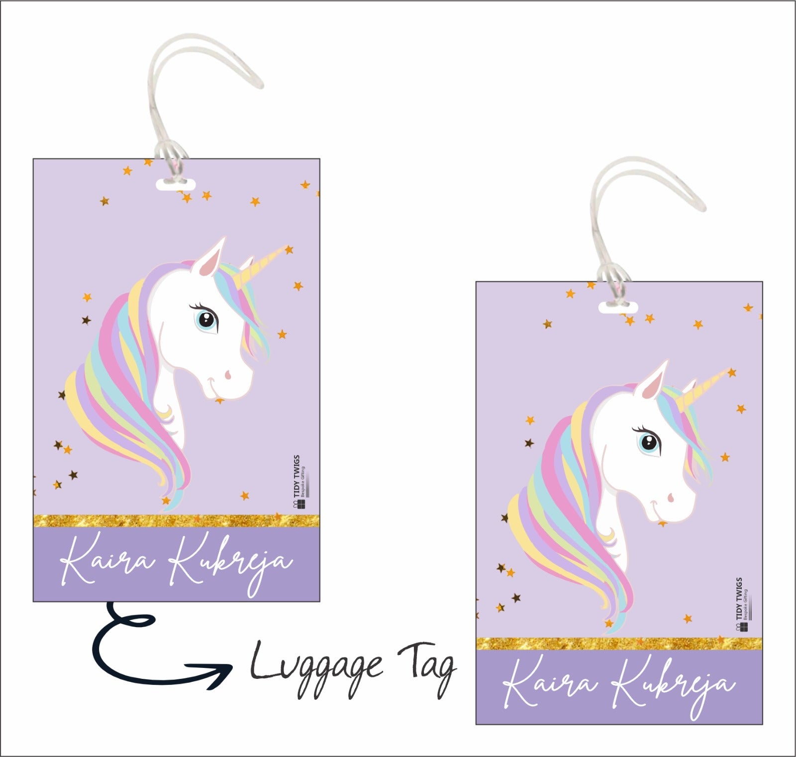 Unicorn Print Bag Tags