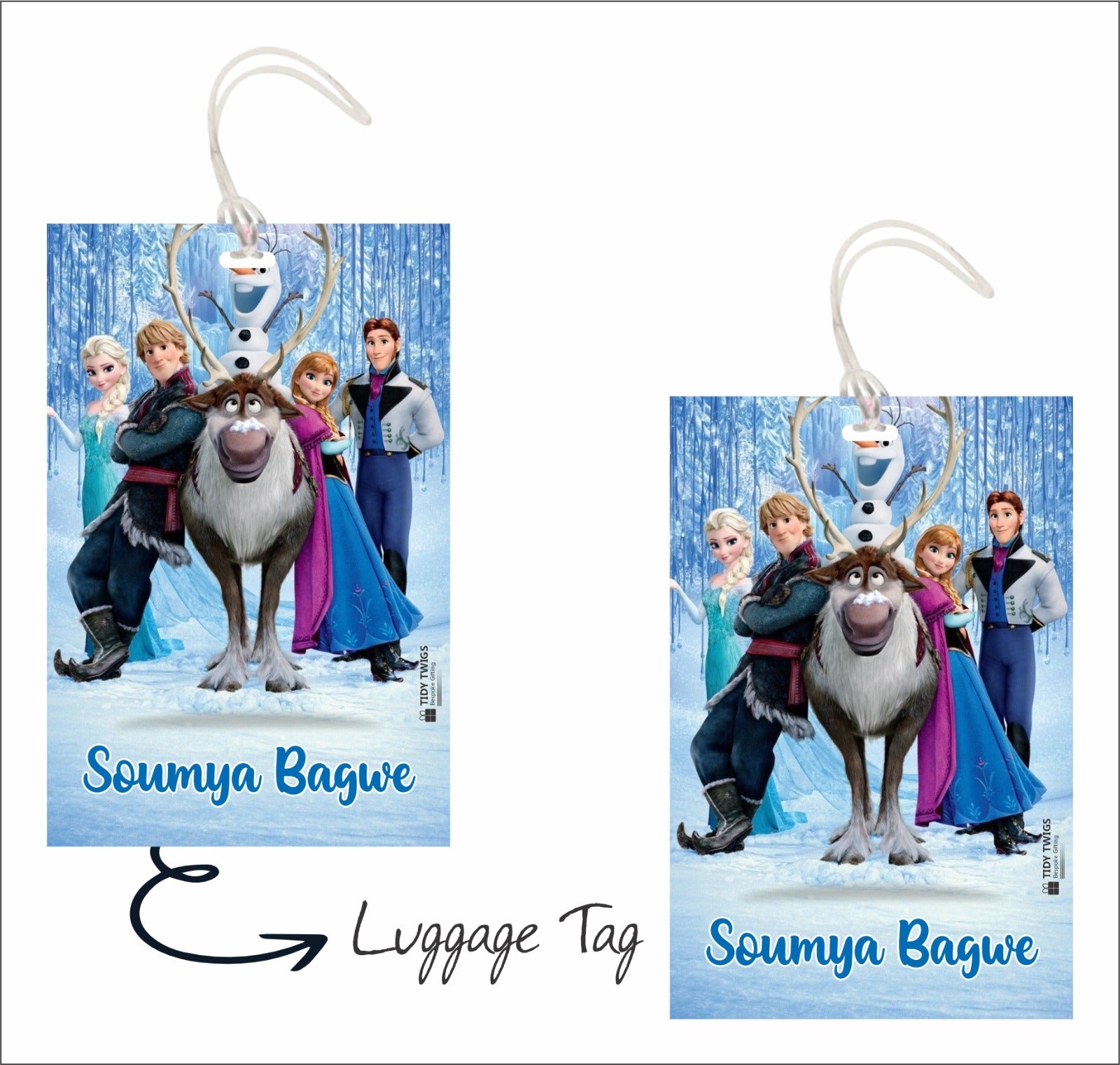 Frozen Print Bag Tags