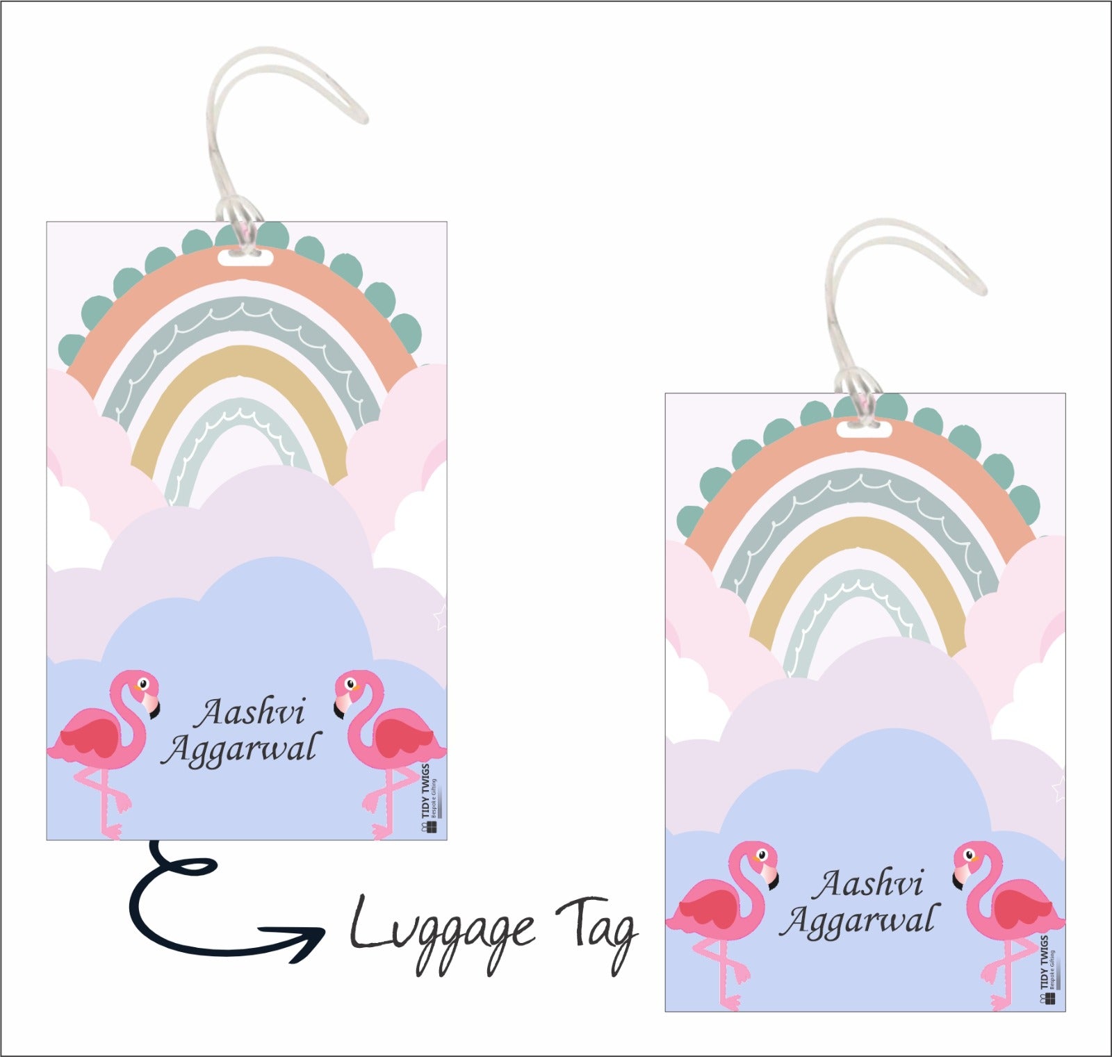 Flamingo Print Bag Tags