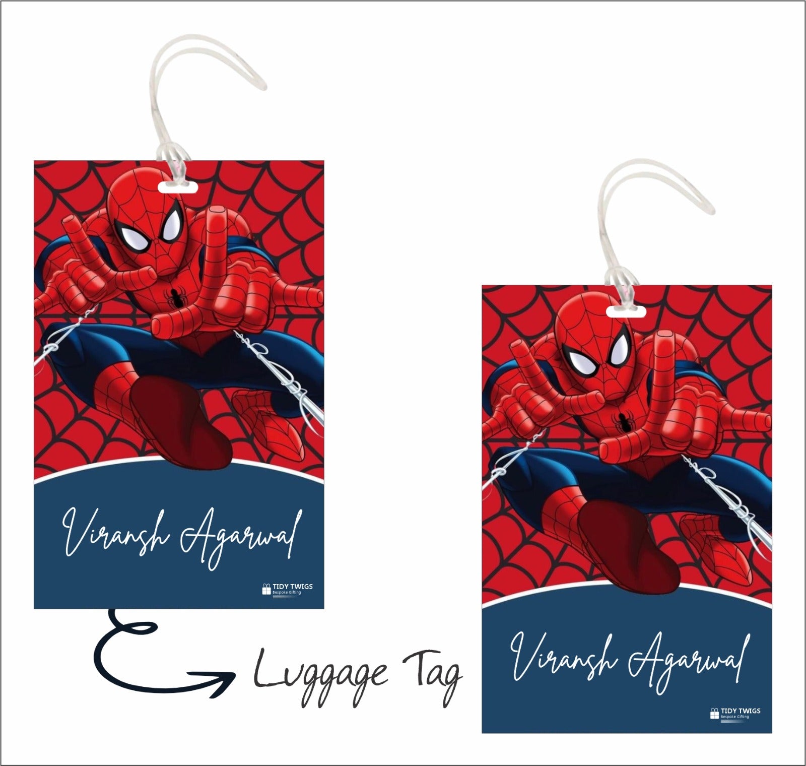 Spiderman Print Bag Tags