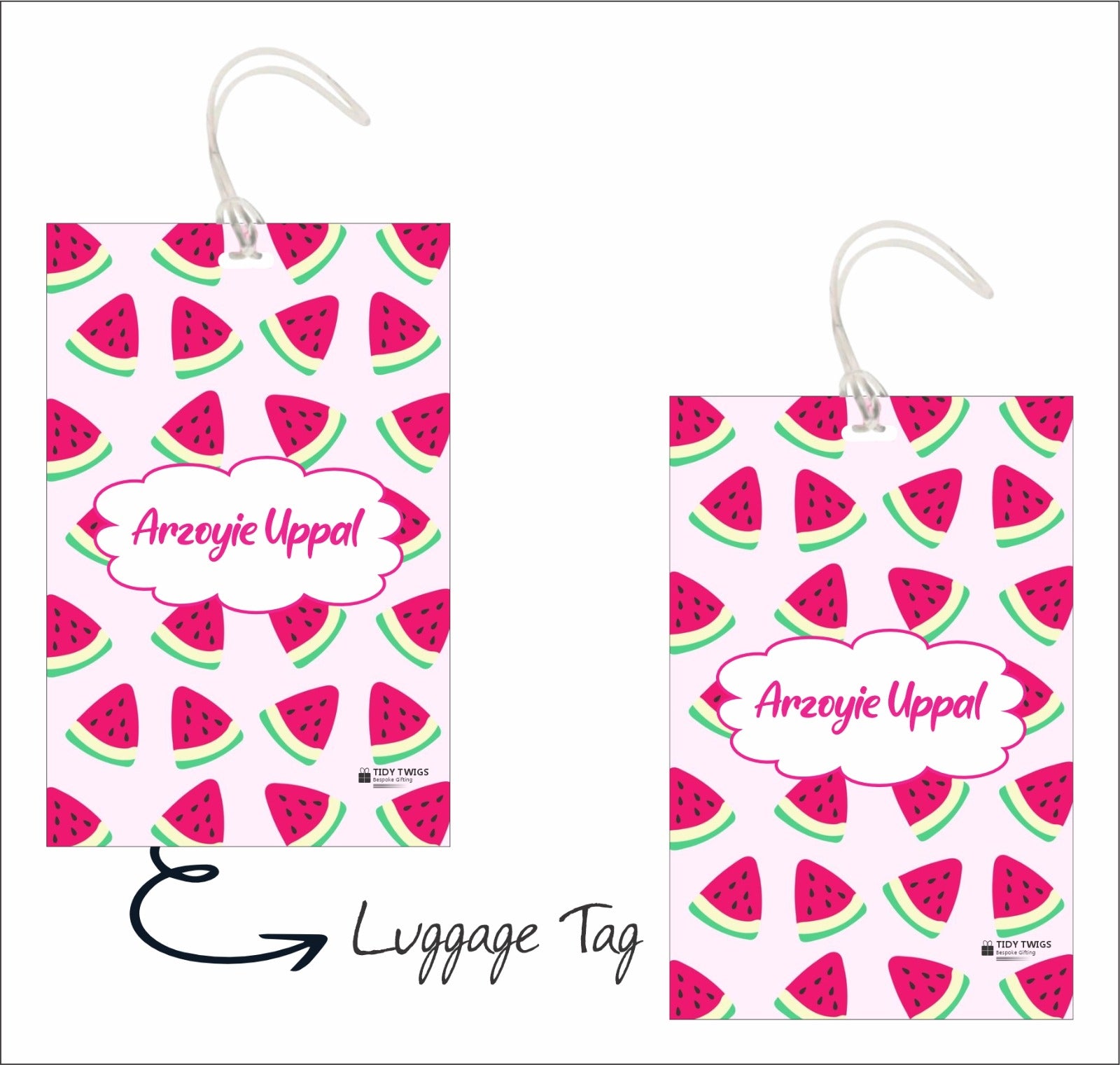 Watermelon Print Bag Tags