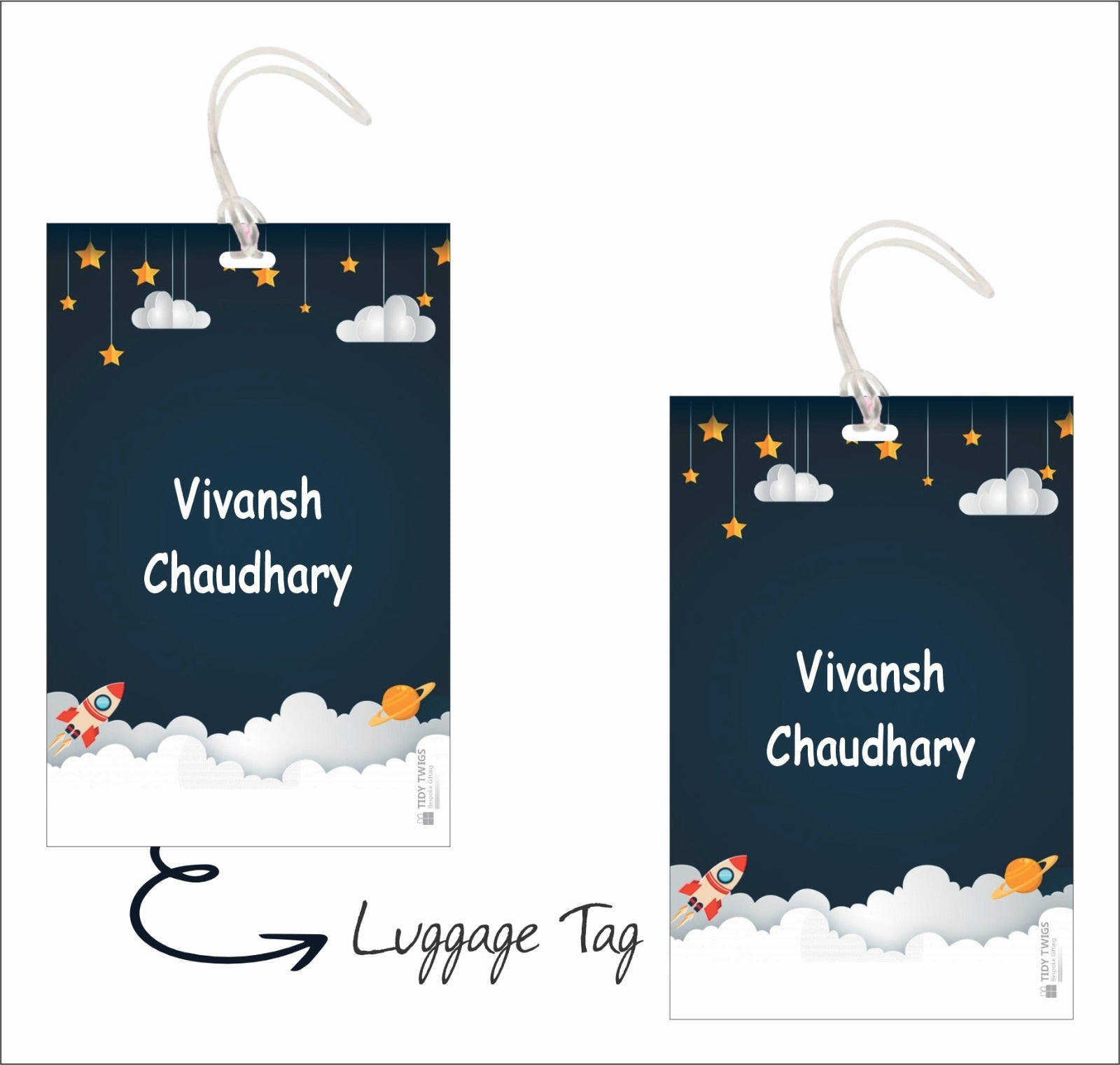 Space Print Bag Tags