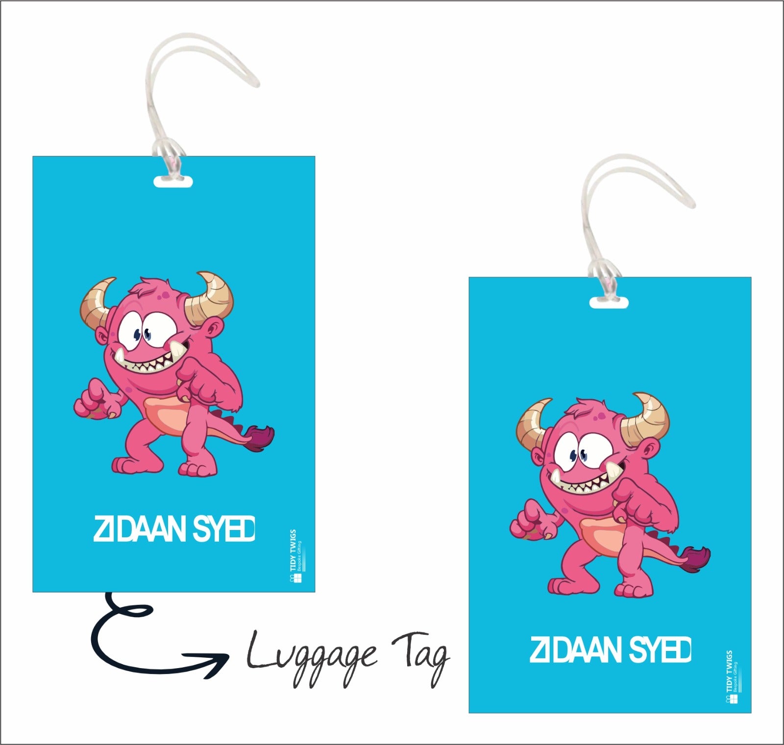 Monster Print Bag Tags
