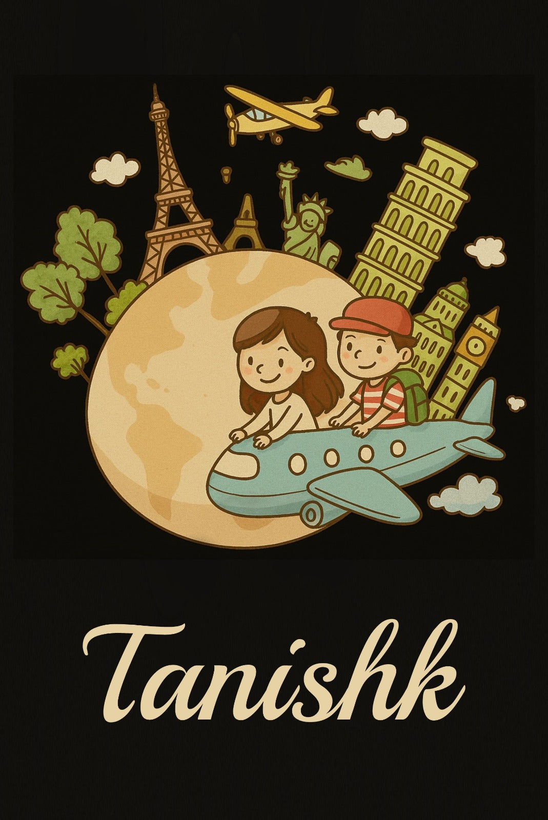 Couple Traveller Print Passport Cover
