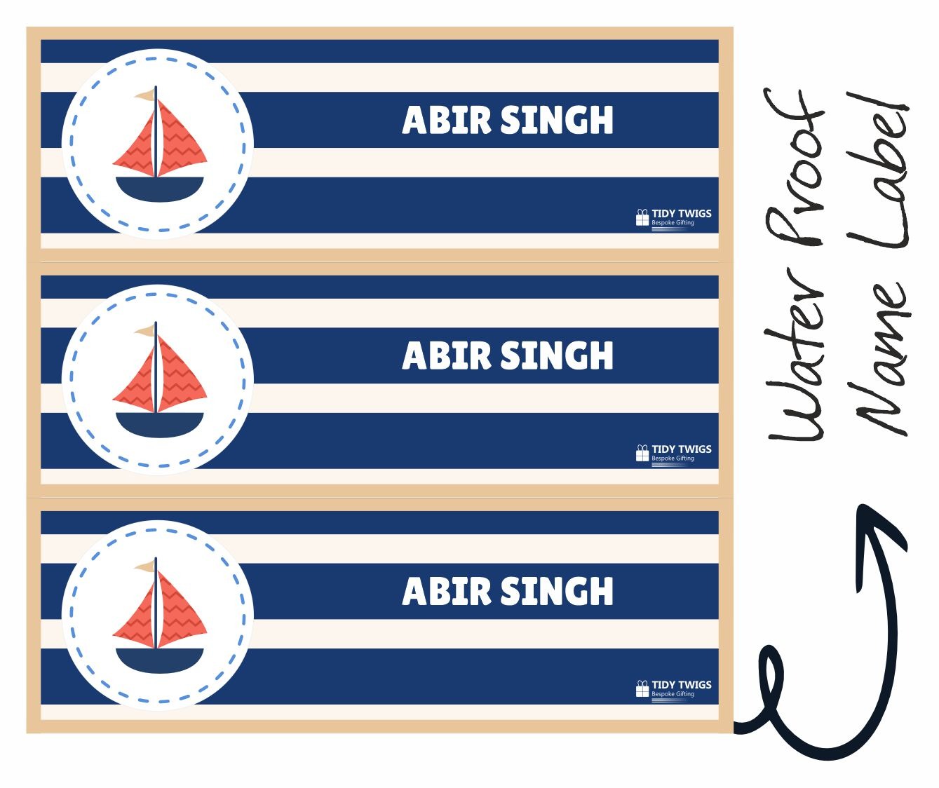 Sails Boat Print Waterperproof Labels