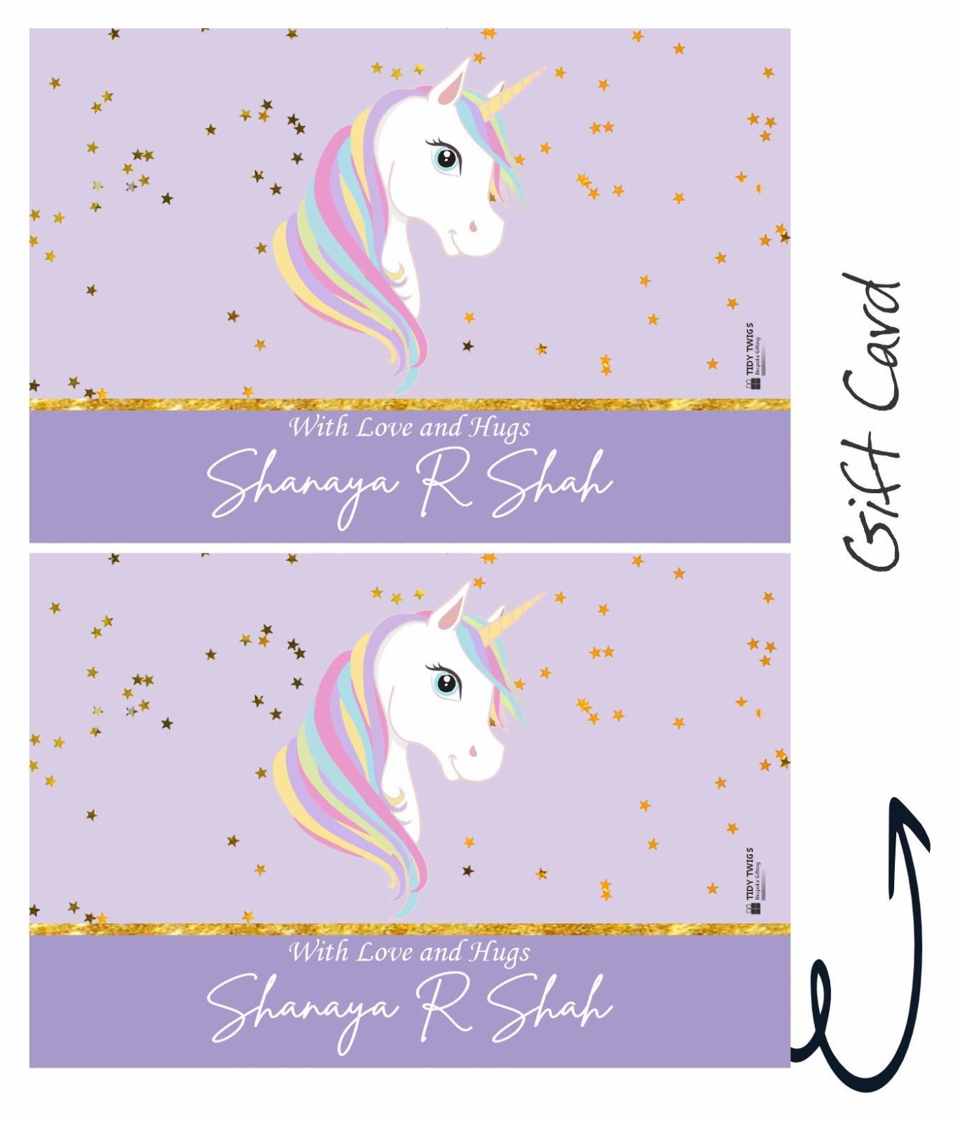 Unicorn Print Gift Card
