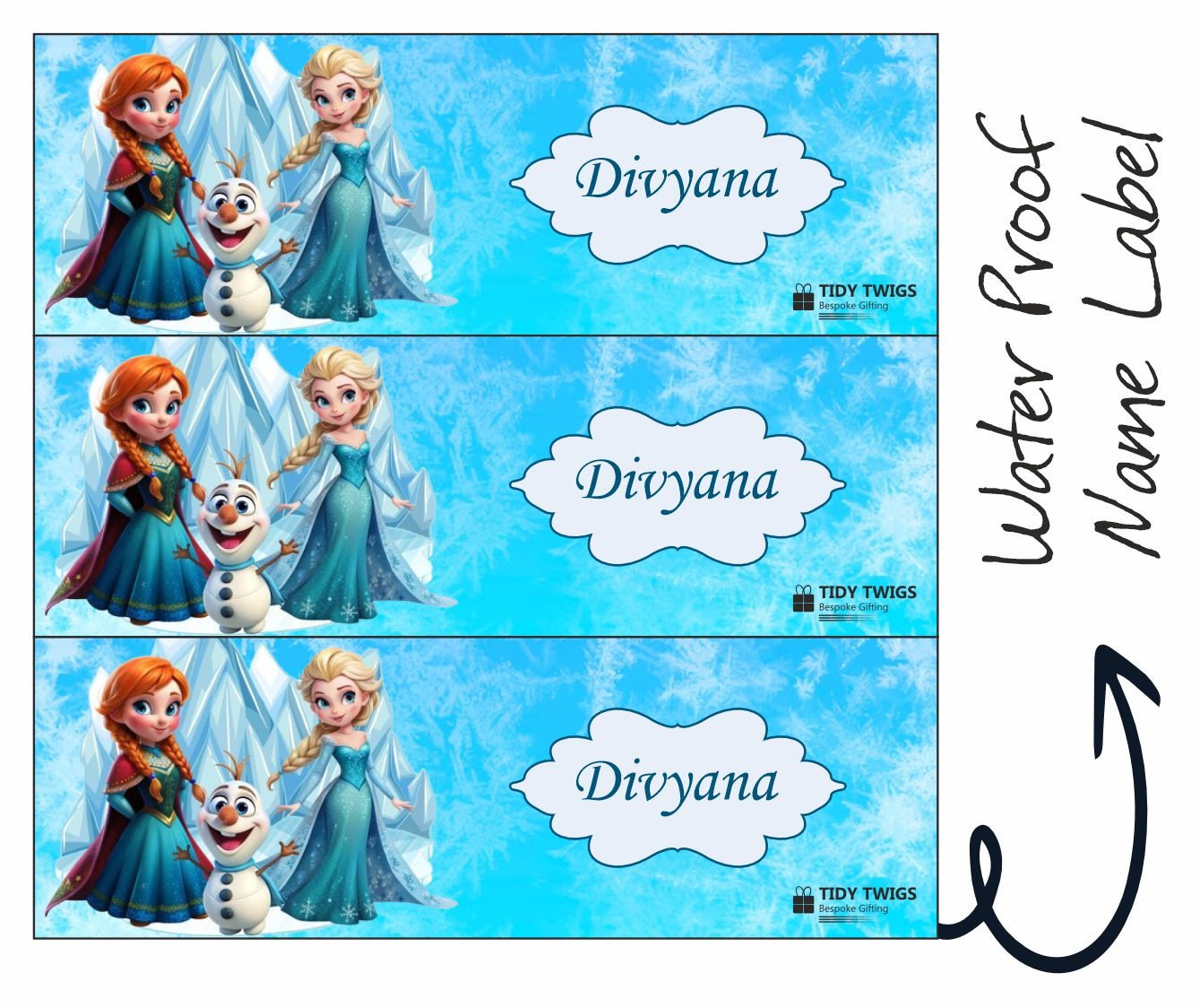 Snowman Print Waterperproof Labels
