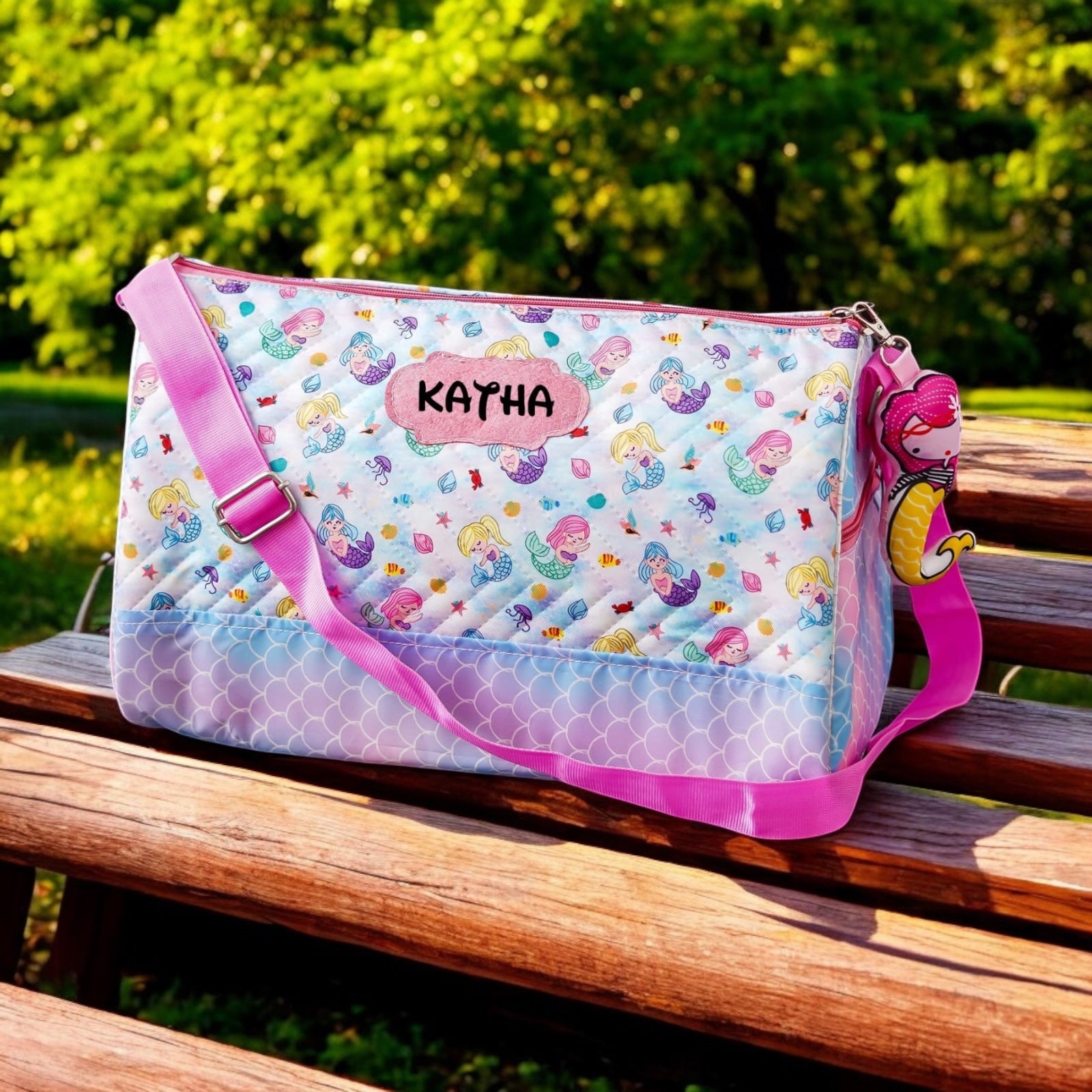 Mermaid Print Duffle Bags